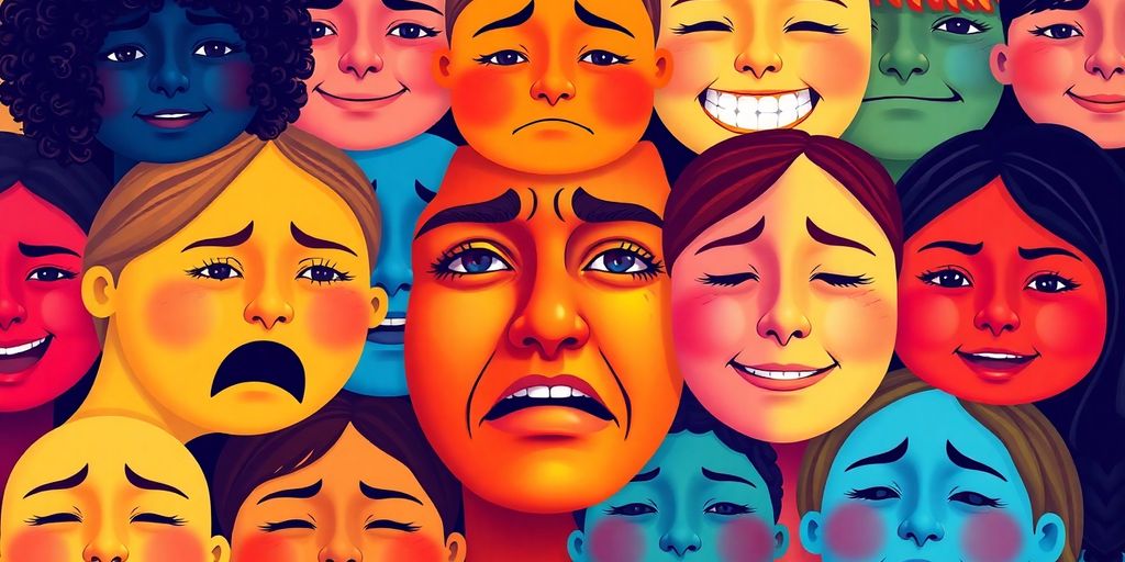 Collage of expressive faces illustrating diverse emotions.