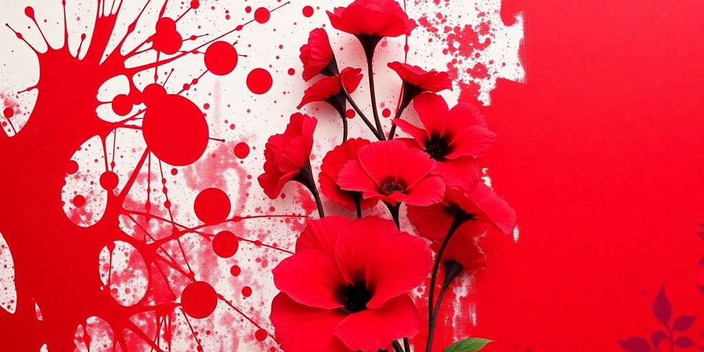 A vibrant array of red hues in artistic elements.