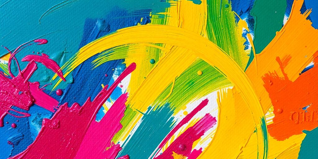 Vibrant paint strokes forming an abstract emotional landscape.