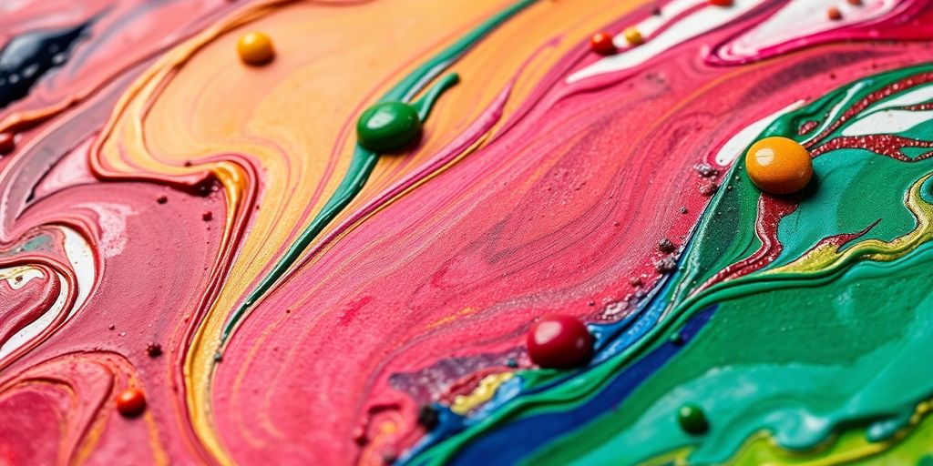 Vibrant spectrum of paints and pigments.
