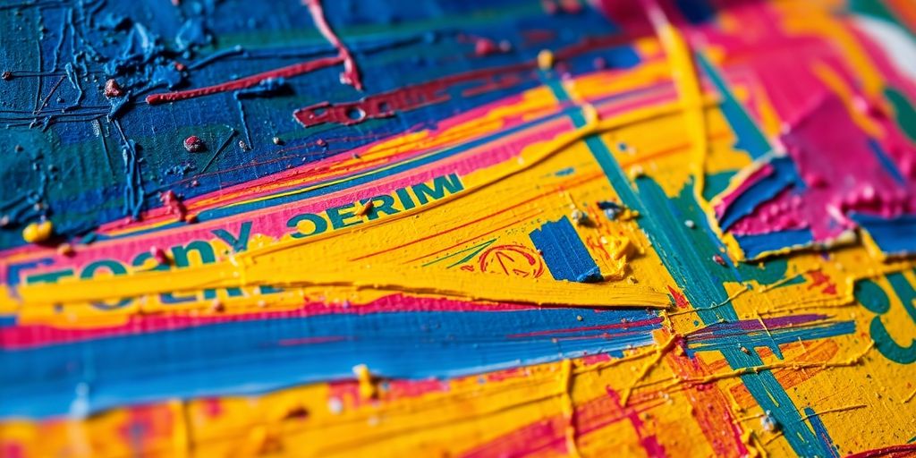 Close-up of paint strokes conveying deep feeling.