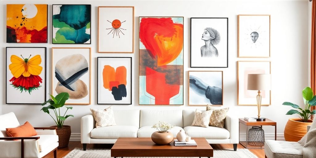 Elegant wall art complementing a stylish room.